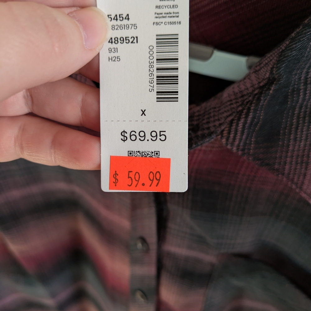 Penningtons Plaid Button-Up Shirt in Berry and Gray - Picture 6 of 9